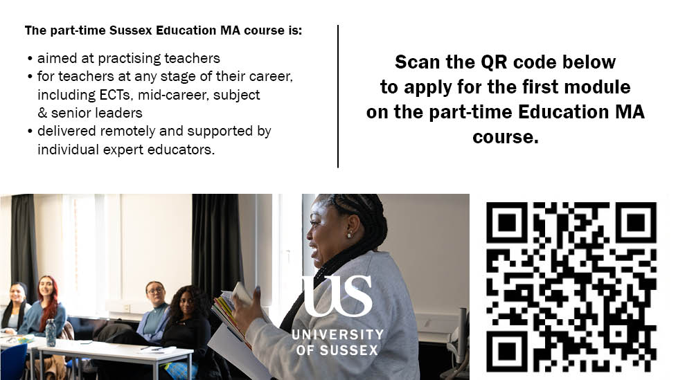 University of Sussex Education MA course ad