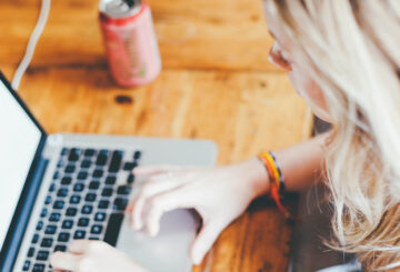 Student with computer