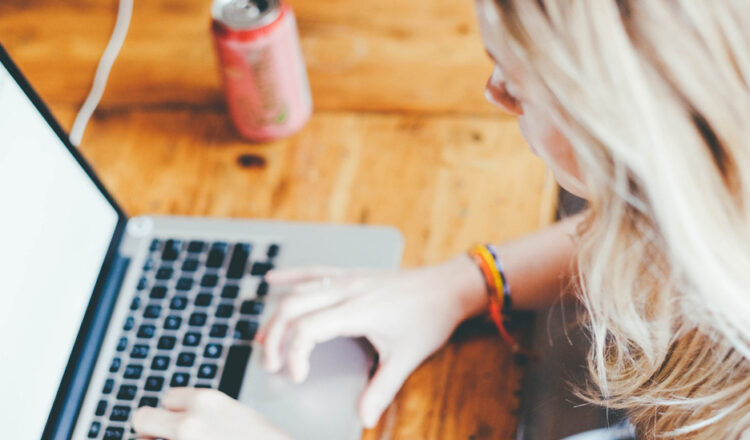 Student with computer